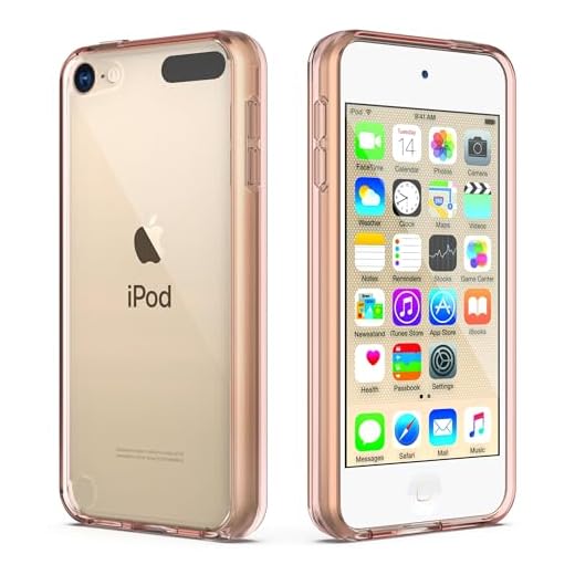 ULAK iPod Touch 6 Case, iPod Touch 7 Case, Clear Slim Hybrid Clear Bumper TPU/Scratch Resistant Hard PC Back/Corner Shock Absorption Case for Apple iPod Touch 5th/6th/7th Generation (Rose Gold)