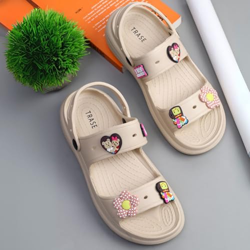 Image of TRASE Double Strap Clogs Sandals for Women | Daily Use Slippers with Adjustable Back Strap | Comfortable Lightweight Waterproof Anti Skid Casual Flip Flops