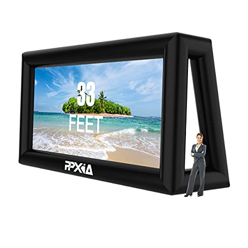 Image of Blow Up Projector Screen Outdoor 33ft Supports Front and Rear Projection, Extra Large Inflatable Projector Screen with Air Blower for Outside Movie Nights Home Theater Backyards Pool Party Fun