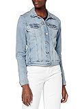 Aufgesetzte Brusttaschen TOM TAILOR Denim Damen Denim Biker Jeansjacke, Blau (10118-Used Light Stone Blue), S