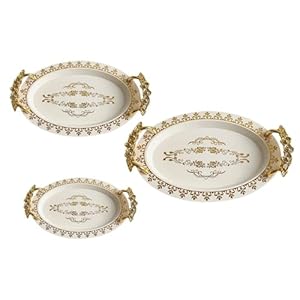 Huangguiyuanv Ovales Vintage Kosmetiktablett, 3 Stück