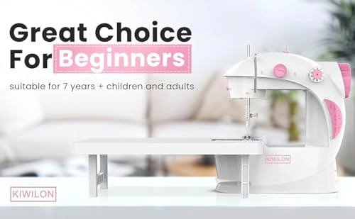 Image of Electric Sewing Machine With Table Set, Mini Silai Machine For Home Tailoring, Stitching Machine With Foot Pedal, Adapter And Fully Loaded Sewing Kit (SM+ET+M-KT+201Purple)