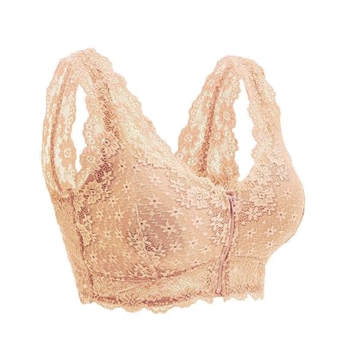 Mastektomie-BH Für Damen, Reißverschluss Vorne, Gepolsterter Post-OP-BH, Sexy Spitze, Bügelloser Alltags-Bra Für Silikonbrüste(Skin,XX-Large) Mastektomie-BH Für Damen, Reißverschluss Vorne, Gepolsterter Post-OP-BH, Sexy Spitze, Bügelloser Alltags-Bra Für Silikonbrüste(Skin,XX-Large)