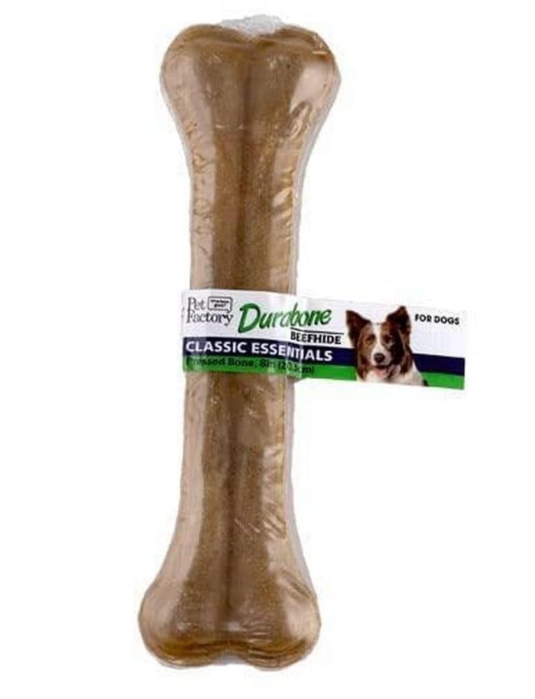 Pet Factory Classic Essentials Beefhide 8" Durabone Dog Chew Treat for Aggressive Chewers - Natural Flavor, 1 Count/1 Pack