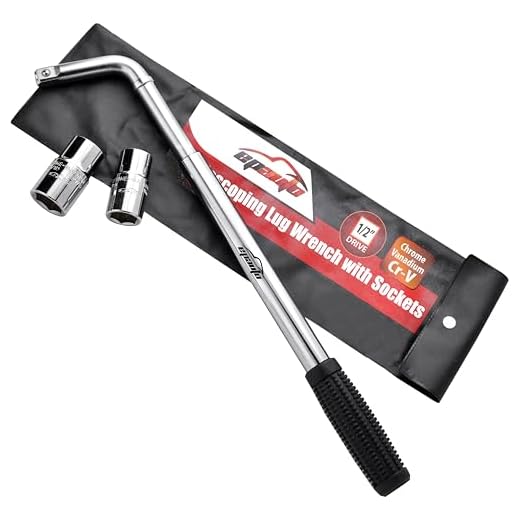 EPAuto Telescoping Lug Wrench, Wheel Wrench with CR-V Sockets (17/19, 21/22mm)