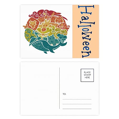 Cartes postales d'Halloween poisson Blue Ocean à offrir aux enfants