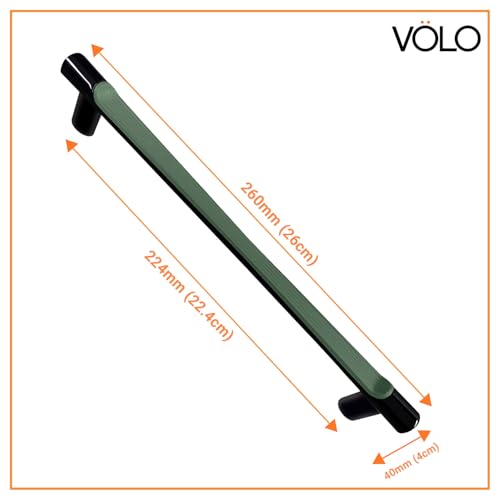 Image of VOLO Wardrobe Cabinet Handle - Sleek Pull Handle for Drawers, Wardrobes, Sliding Doors, and Cabinets in Kitchen, Bedroom, and Office (R-241) (1, Green, 224MM (10 Inch))