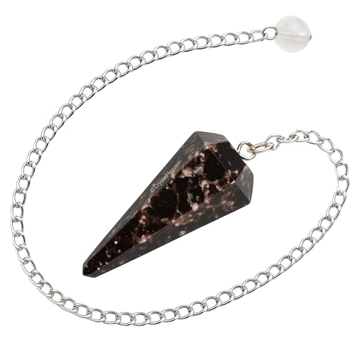 Image of Garnet Pendulum Dowsing Tool - Natural Crystal Pendulum for Spiritual Guidance - Premium Dowser Pendulum for Accurate Divination and Energy Healing - Perfect for Energy Healing and Chakra Balancing - Handcrafted with Precision and Elegance