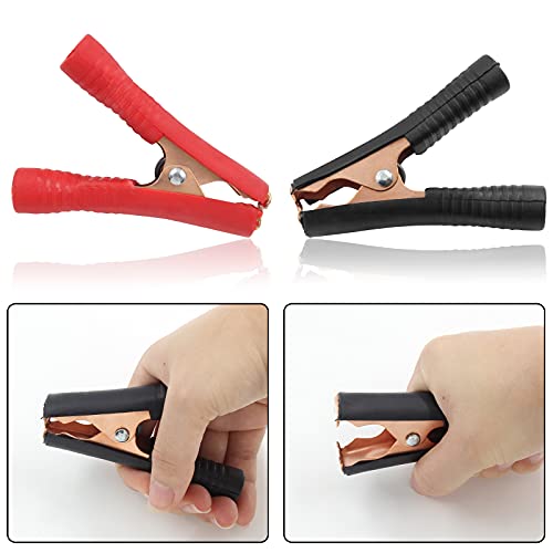 Qjaiune 10Pcs 100A Insulated Alligator Clips Electrical Heavy Duty Alligator Clamps, Battery Replacement Cable Metal Spring Loaded Jumper Clips For Car Auto Vehicle Boat (Red & Black） #TOP3