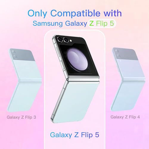 Image of SQUIF Case for Samsung Galaxy Z Flip 5 (2023), Transparent Back Cover with Drop & Camera Protection (Clear)