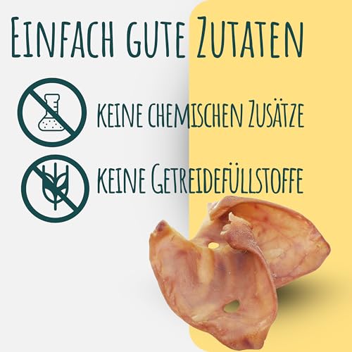 Schweineohren für Hunde | 25 Stück | 100% natürlich | getrocknete Schweineohren | Schweine Ohren | Barf Leckerli von WuffSnacks