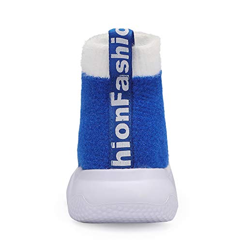 Casbeam Boys Walking Shoes Kids Fashionable Stripes Sock Sneakers - Mesh Slip On Casual Shoes For Girls Comfortable Shoes Blue Size 9.5 #TOP3