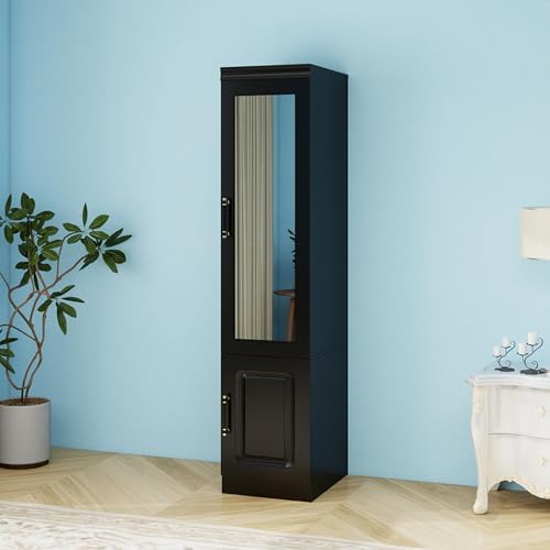 Modern Black 1 Door Armoire Wa...