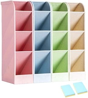 DARUITE Pen Holder for Desk, 4 Pcs Desk Tidy Organiser,Stationary Organisers Set,Pencil Pots,Storage School Classroom Office Supplies Accessories for Kids,Girls and Boys(4 Colors)