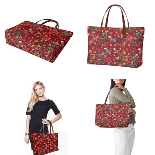 Image of Top Handle Purse for Women, Large Tote Handbag With PU Wallet Set, Gift for Mom