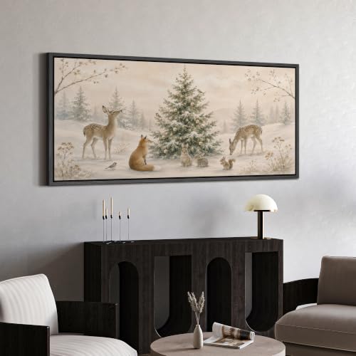 Image of MUDECOR Extra Large Framed Canvas Print Wall Art Winter for Living Room