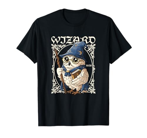 T-shirt Owl Wizard Vintage Merlin pour le Magicien de l'entreprise T-Shirt