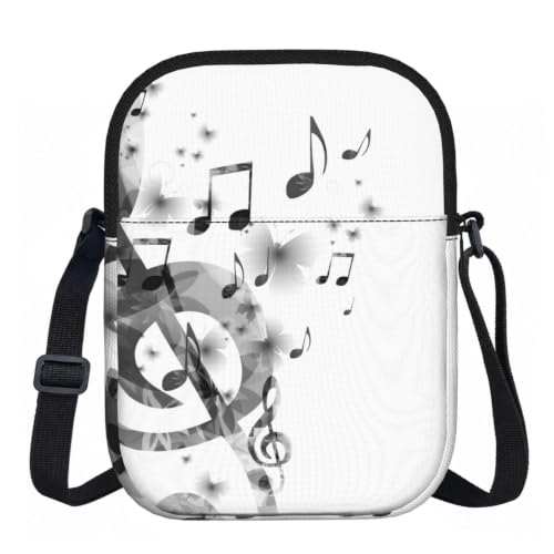DOPKLNA Música con clave de sol, Bolsos cruzados con cremallera, bolsos de hombro informales para mujeres y hombres.