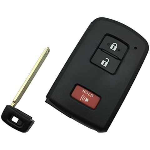 Replacement Key Fob Shell Case for Toyota Land Cruiser RAV4 4Runner Prius C Prius V Sequoia Tacoma Tundra Corolla Keyless Entry Remote Car Key Fob Cover Casing with Uncut Blade Blank (3 Button) Cover