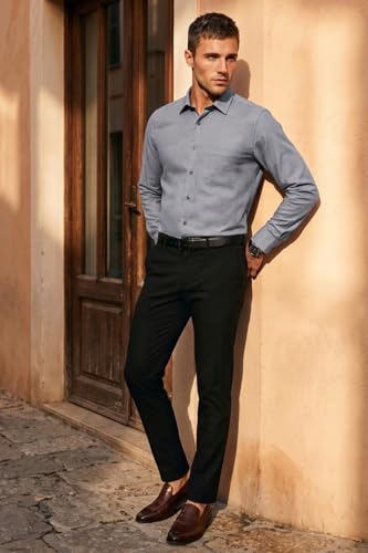 Image of Louis Philippe Men's Slim Fit Easy to Iron Everyday wear Premium Cotton Full Sleeve Solid Formal Shirt
