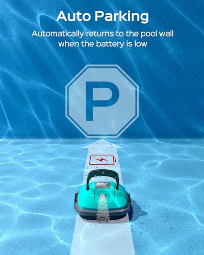 WYBOT Osprey 200Max Cordless Pool Vacuum with 100Mins Runtime, Robotic Pool Cleaner, Strong Suction, 180μm Fine Filter, Ideal for above Flat Bottomed Pools, Cyan