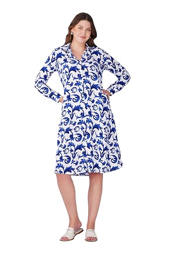 Image of Midi Dress for Women | Rayon A-Line Dress with Pockets | Casual Western Dress for Women | Comfortable Everyday Wear