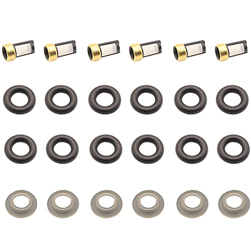 Haneex (6Set) Fuel Injector Repair O Rings Basket Filter Spacer ...
