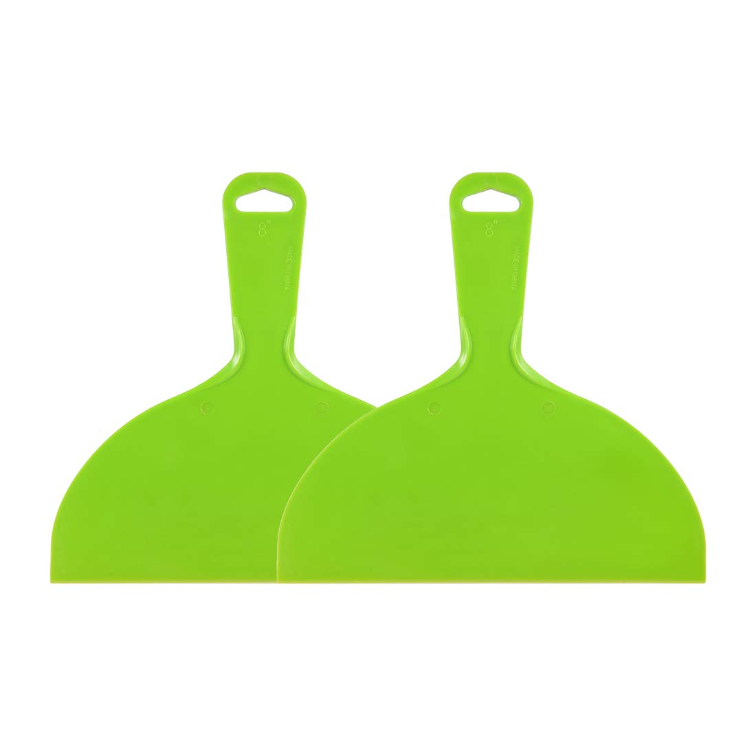 uxcell Putty Scraper 8" Plastic Flexible Putty Knives Disposable Spreader for Taping Drywall Wall Painting Green 2pcs