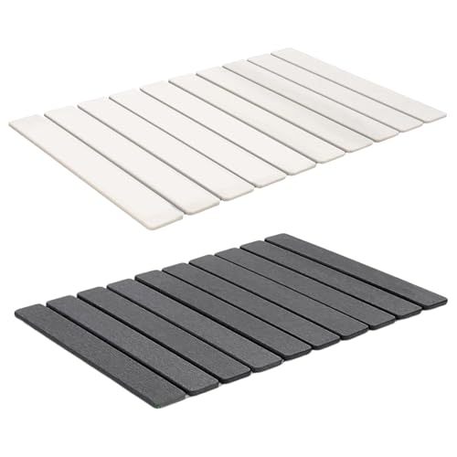 Alfombra De Piedra Diatomita Baño Plegable 40 X 60 Cm Alfombra De Piedra Diatomita Baño Enrollable, Alfombrilla De Baños Absorbente Piedras, Alfombrilla De Goteo Para Platos, Para Suelo Ducha Cocina