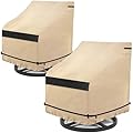 NEVERLAND Outdoor Chair Covers, Patio Swivel Chair Cover Waterproof,Heavy Duty Patio Lounge Deep Seat Cover, Outdoor/Lawn Furniture Covers 2 Pack- 31.5 W x 33.5 D x 36 H inches (Golden)