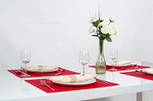 Lemos Home Lemos-Home Place Mat Set of 4 Approx. 46 x 36 cm Cotton (Red), 46x36 - Image 3