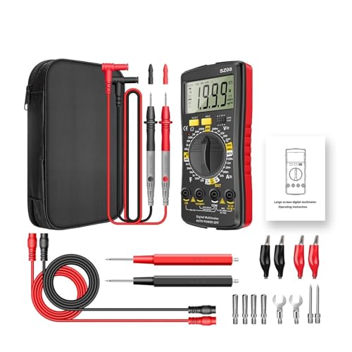 SZ08 Professionelles Digitalmultimeter, ultradünnes Speichermessgerät, Voltmeter, AC, DC, 220 V, Widerstands-Handtester(SZ08 Red Pro)