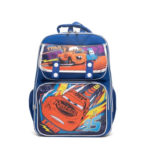 Ruz - Cars Large School backpack with Padded Back and Adjustable Straps, Blue, A28229