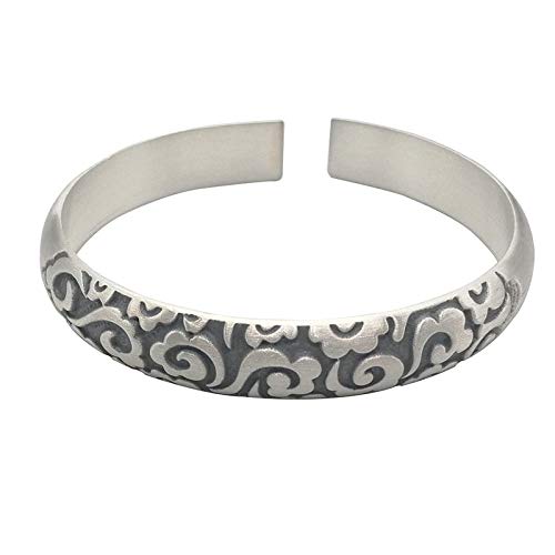Bracelet en argent S925 pour femme avec sculpture 3D de nuage mat mat