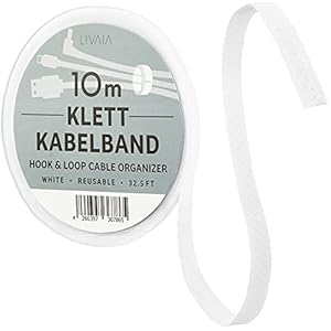 LIVAIA Klett Kabelbinder 10m Weiß