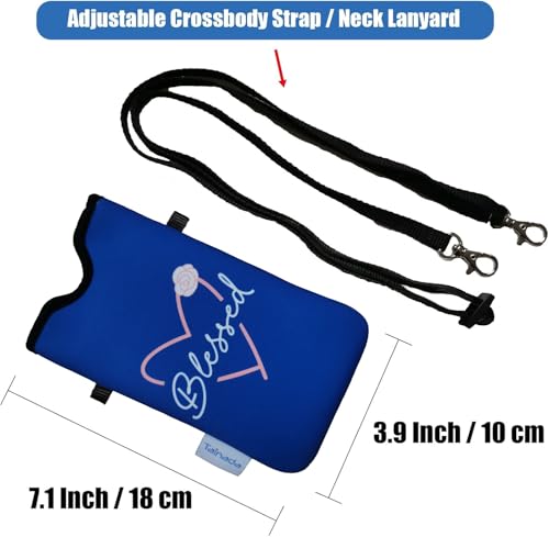 Image of Tainada Neck Phone Personalized Initial Pouch w /Crossbody Strap(Letter A)