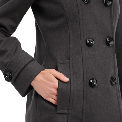 Image of Anne Klein Women's Classic Double Breasted Wool Coat
