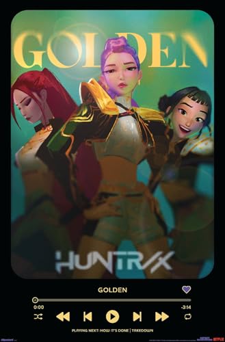 Netflix KPop Demon Hunters (2025) - Golden Playlist Wall Poster, 34L" x 22.4W", Unframed Version