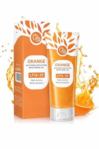 Image of Orange Enzymes Exfoliating Gel for Face & Body | Deep Cleansing Moisturizing Facial Exfoliator | Dead Skin Remover | Brightening & Pore Cleansing Scrub for All Skin Types Vitamin C (PACK OF 1)