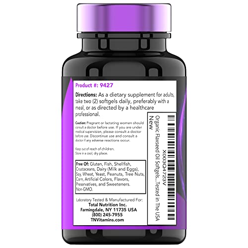 Tnvitamins 9427 Organic Flaxseed Oil Softgels: 2000 Mg X 90 Softgels | High In Omega-3 Fatty Acids | Flaxseed Oil Supplement thumb #5
