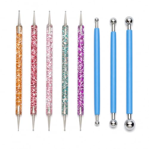 Dearmud 8-Piece Dotting Tools Ball Stylus Set for Painting Clay Nail Art