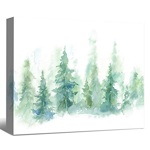 SENEW Watercolor Landscape Print Wall Art for Bedroom, Living Room, Forest Landscape Framed Canvas Plants Wall Art for Wall Decor Home Decor, 20