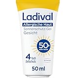 Ladival Sonnenschutz Gel Gesicht LSF 50+ - Sonnencreme für allergische Haut, bei Sonnenallergie und Mallorca-Akne, wasserfest, mit 4-fach Zellschutz und Photolyase, 50ml