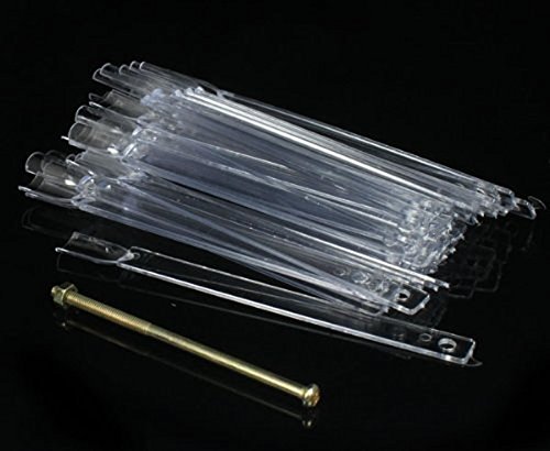 Yueton 2 Set Total 100 Tips Transparent Fan-Shaped Nail Art Tips Display Polish Board Display Practice Sticks Tool With Metal Screw Split Ring Holder #TOP2