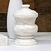 Polished Marble Jar, Alabaster White Shower and Bathroom Accessory