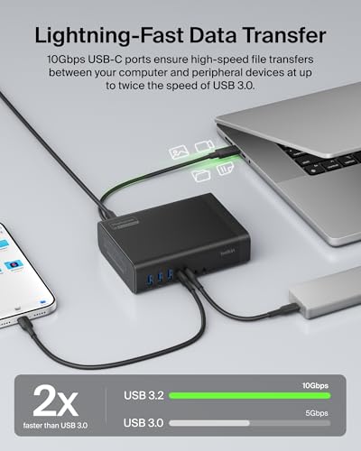 Base USB C Belkin Connect de triple pantalla con soporte 4K y transferencia de 10 Gbps 6