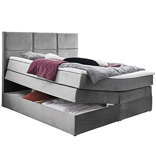 Moebella Boxspringbett 180x200 mit Bettkasten und Topper, 7-Zonen...