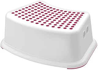 SPICOM Plastic Child Foot Step Stool Anti-Slip Cover on Top With For Children kids with a Max. Weight of 77 lb (Blue/White)