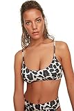 Ejemplo: S / 36/1 Trendyol Parte Superior de Bikini con Estampado de Leopardo Top, marrón, 42 para Mujer