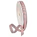 Morex Ribbon Polyester Grosgrain Striped Decorative Ribbon, 20 Yard, Red, 3/8 in